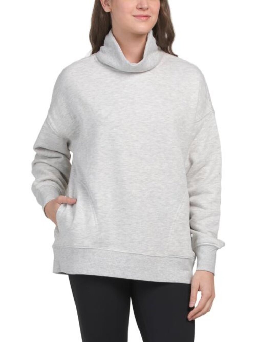 HARMONY & BALANCE Oversized Mock Neck Sweatshirt